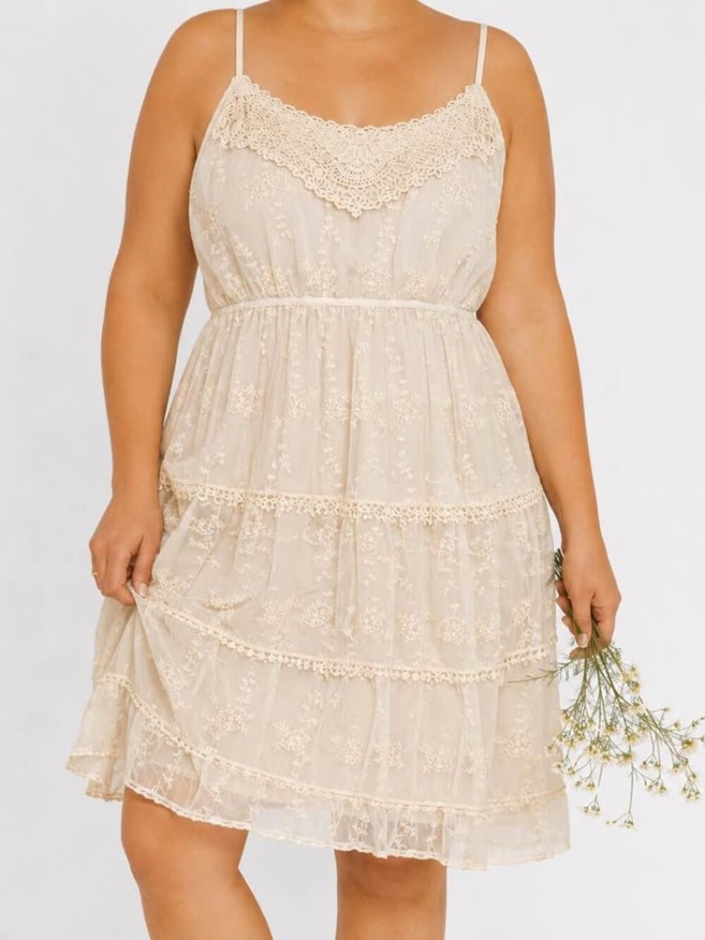 Balletcore Romantic Summer Ivory Coquette Lace Overlay Sexy Slip Dress [size XL]